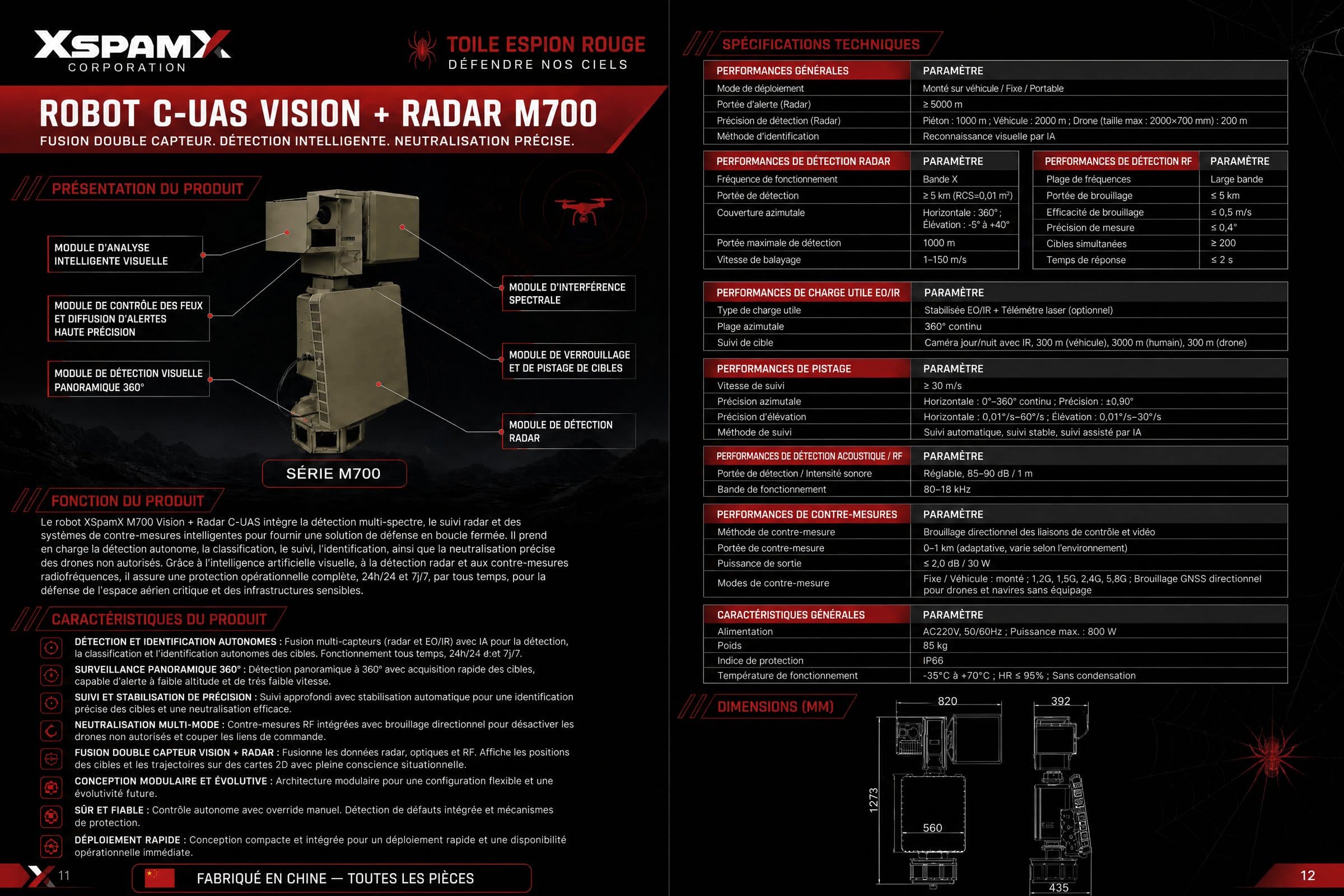 Robot C-UAS vision + radar longue portée